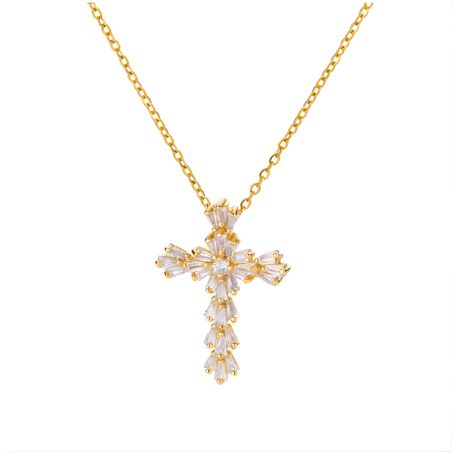 Goldene Schimmer Kreuzkette