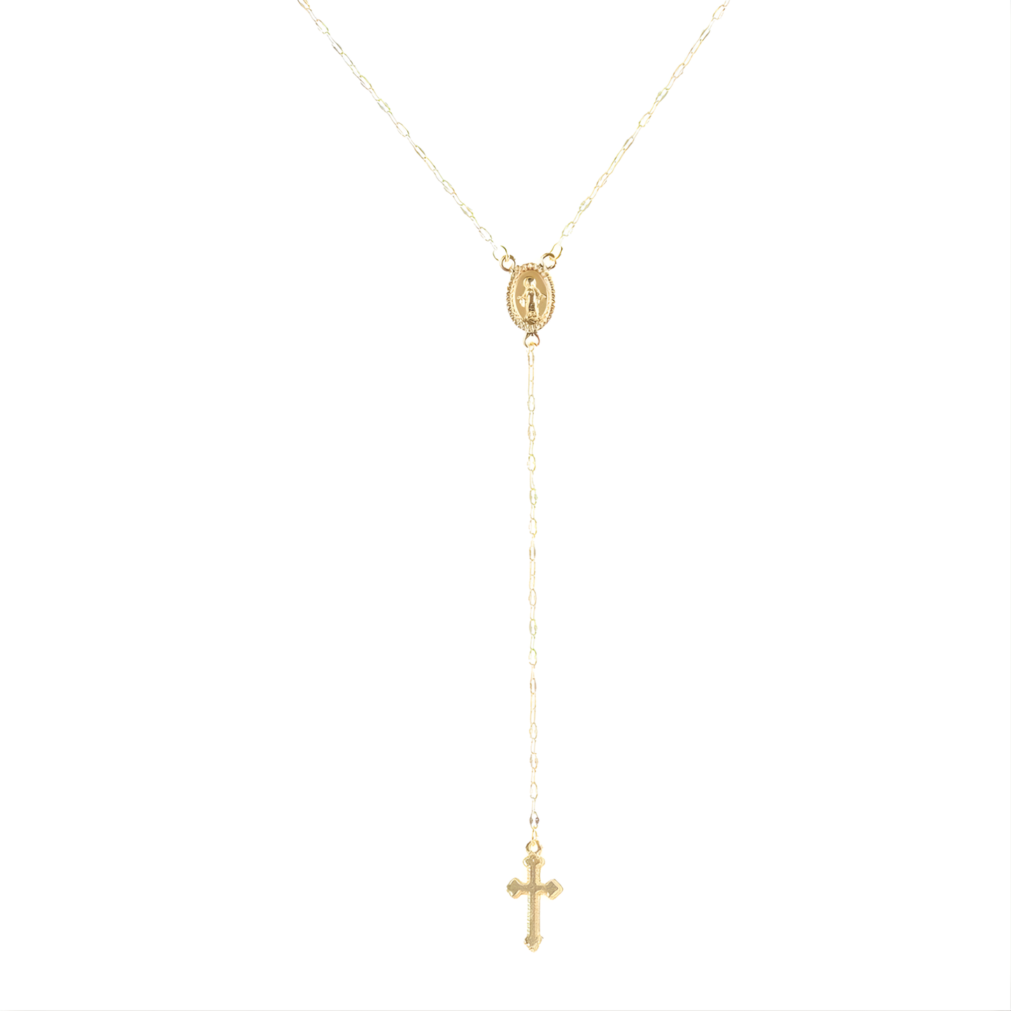 Elegante Goldene Rosenkranz Kette