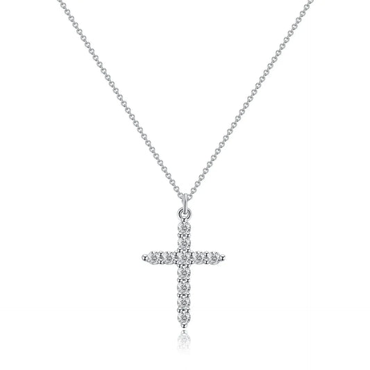Elegante Silberne Kreuzkette